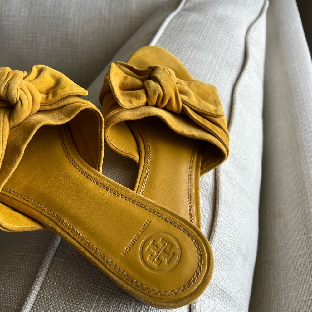 Yellow suede Tory Burch sandals